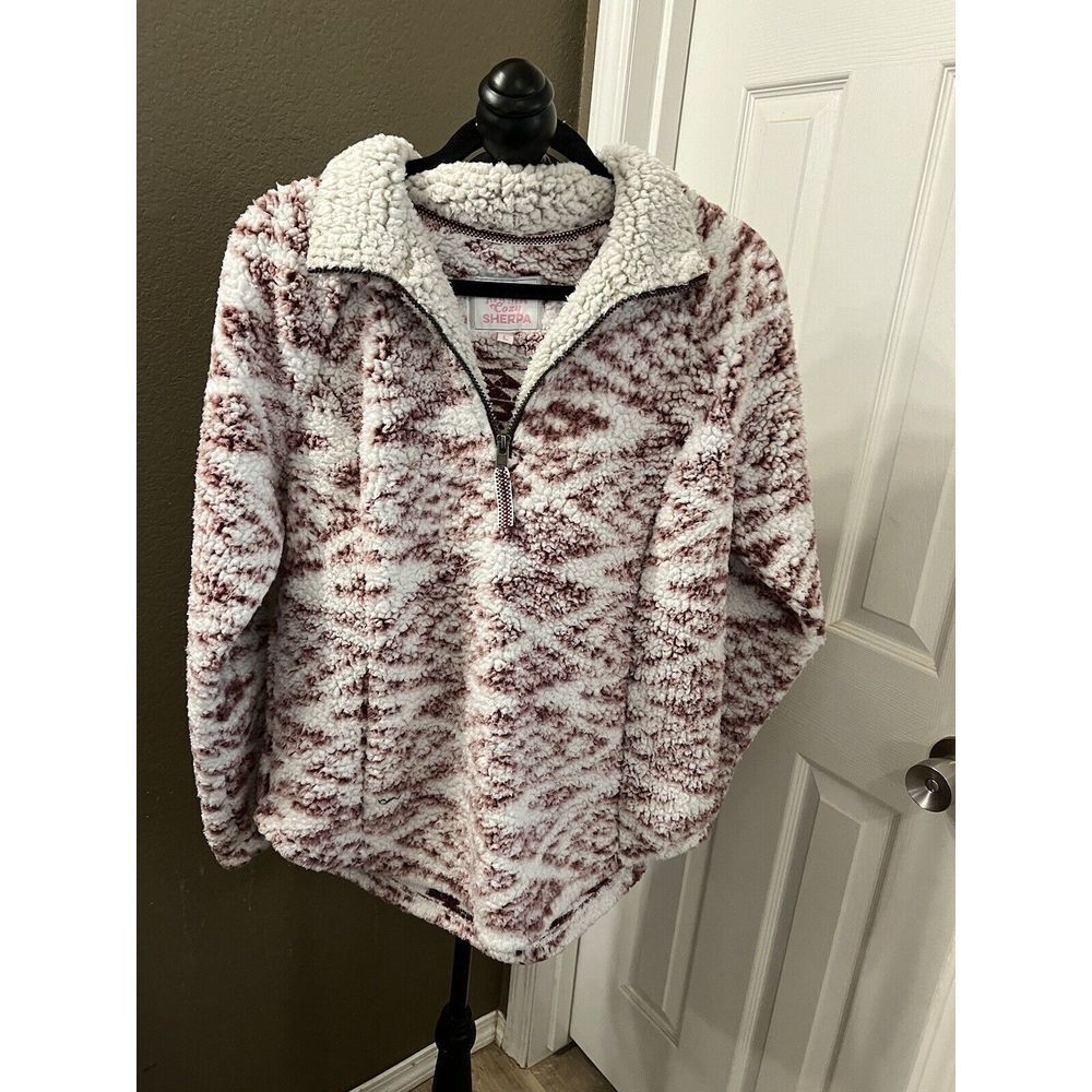 Cozy Shepra Fleecd Women's Large Quarter Zip Pullover Jacket‎